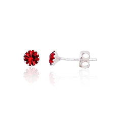 Серебряные серьги-пуссеты, 0.4 g, Серебро 925 проба, Цирконы