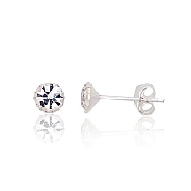 Серебряные серьги-пуссеты, 0.5 g, Серебро 925 проба, Цирконы