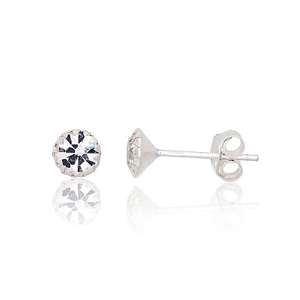 Пуссеты,  - Серебряные серьги-пуссеты, 0.5 g, Серебро 925 проба, Цирконы