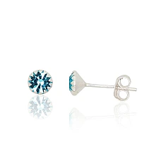 Серебряные серьги-пуссеты, 0.4 g, Серебро 925 проба, Цирконы