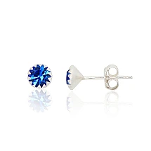 Серебряные серьги-пуссеты, 0.4 g, Серебро 925 проба, Цирконы