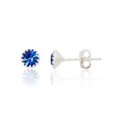 Серебряные серьги-пуссеты, 0.4 g, Серебро 925 проба, Цирконы