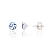 Серебряные серьги-пуссеты, 0.5 g, Серебро 925 проба, Цирконы