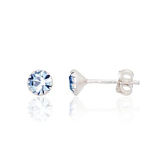 Серебряные серьги-пуссеты, 0.5 g, Серебро 925 проба, Цирконы