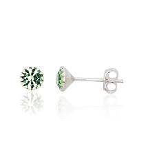 Серебряные серьги-пуссеты, 0.5 g, Серебро 925 проба, Цирконы