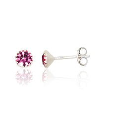 Серебряные серьги-пуссеты, 0.5 g, Серебро 925 проба, Цирконы