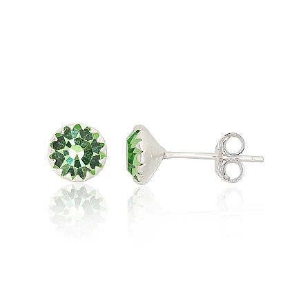 Пуссеты,  - Серебряные серьги-пуссеты, 0.6 g, Серебро 925 проба, Цирконы