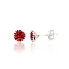 Серебряные серьги-пуссеты, 0.7 g, Серебро 925 проба, Цирконы