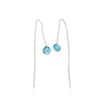 Silver earrings, 0.5 g, Silver 925 fineness, Zirkons