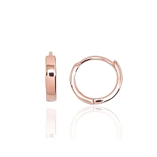 Серебряные серьги с круглой застежкой, 1.9 g, Серебро 925 проба, красное золото (покрытие)