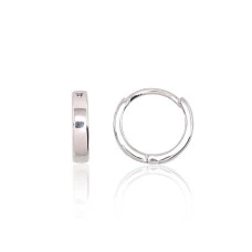 Серебряные серьги с круглой застежкой, 1.9 g, Серебро 925 проба, родий (покрытие)