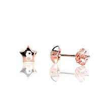 Silver stud earrings, Silver 925 fineness, red gold (Plating)