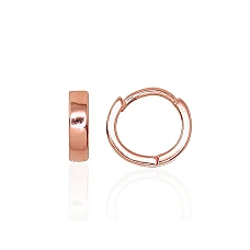 Серебряные серьги с круглой застежкой, 1.6 g, Серебро 925 проба, красное золото (покрытие)
