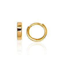 Серебряные серьги с круглой застежкой, 1.6 g, Серебро 925 проба, желтое золото (покрытие)