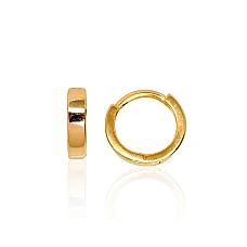 Серебряные серьги с круглой застежкой, 1.6 g, Серебро 925 проба, желтое золото (покрытие)