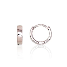 Серебряные серьги с круглой застежкой, 1.6 g, Серебро 925 проба, родий (покрытие)