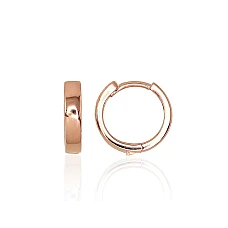 Серебряные серьги с круглой застежкой, 2.2 g, Серебро 925 проба, красное золото (покрытие)