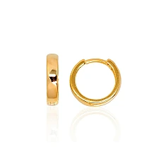 Серебряные серьги с круглой застежкой, 2.4 g, Серебро 925 проба, желтое золото (покрытие)