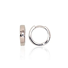 Серебряные серьги с круглой застежкой, 2.3 g, Серебро 925 проба, родий (покрытие)