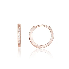 Серебряные серьги с круглой застежкой, 1.4 g, Серебро 925 проба, красное золото (покрытие), Цирконы
