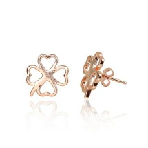 Silver stud earrings, Silver 925 fineness, red gold (Plating)