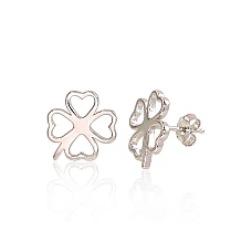Silver stud earrings, 1.9 g, Silver 925 fineness, Rhodium (Plating)