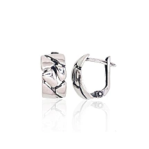 Silver earrings with 'english' lock, Silver 925 fineness, oxide (Plating)