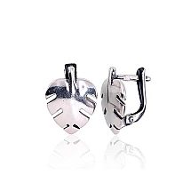 Silver earrings with 'english' lock, Silver 925 fineness, oxide (Plating)