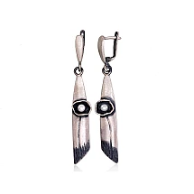 Silver earrings, 7.7 g, Silver 925 fineness, oxide (Plating), Fresh-water Pearl