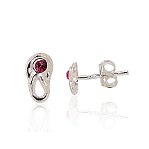 Серебряные серьги-пуссеты, 0.5 g, Серебро 925 проба, оксид (покрытие), Цирконы