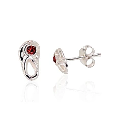 Silver stud earrings, 0.5 g, Silver 925 fineness, oxide (Plating), Zirkons