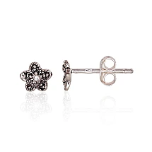 Серебряные серьги-пуссеты, 0.6 g, Серебро 925 проба, оксид (покрытие)