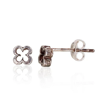Пуссеты,  - Серебряные серьги-пуссеты, 0.6 g, Серебро 925 проба, оксид (покрытие)