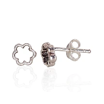 Серебряные серьги-пуссеты, 0.6 g, Серебро 925 проба, оксид (покрытие)