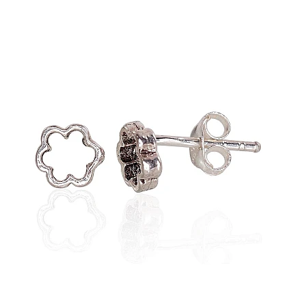 Пуссеты,  - Серебряные серьги-пуссеты, 0.6 g, Серебро 925 проба, оксид (покрытие)