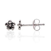 Серебряные серьги-пуссеты, 0.5 g, Серебро 925 проба, оксид (покрытие)