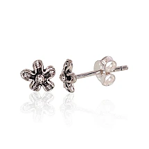 Серебряные серьги-пуссеты, 0.6 g, Серебро 925 проба, оксид (покрытие)