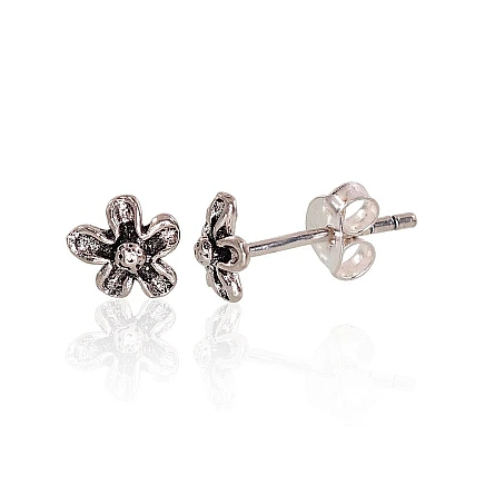 Пуссеты,  - Серебряные серьги-пуссеты, 0.6 g, Серебро 925 проба, оксид (покрытие)