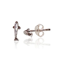 Серебряные серьги-пуссеты, 0.5 g, Серебро 925 проба, оксид (покрытие)