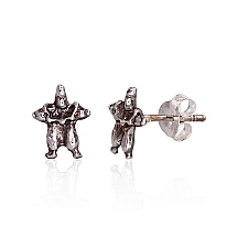 Серебряные серьги-пуссеты, 0.6 g, Серебро 925 проба, оксид (покрытие)