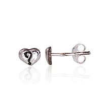 Серебряные серьги-пуссеты, 0.6 g, Серебро 925 проба, оксид (покрытие)