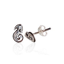 Серебряные серьги-пуссеты, 0.6 g, Серебро 925 проба, оксид (покрытие)