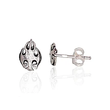 Silver stud earrings, 0.7 g, Silver 925 fineness, oxide (Plating)