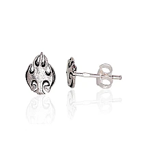 Серебряные серьги-пуссеты, 0.7 g, Серебро 830, оксид (покрытие)