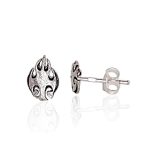 Silver stud earrings, 0.7 g, Silver 830, oxide (Plating)