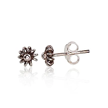 Серебряные серьги-пуссеты, 0.5 g, Серебро 925 проба, оксид (покрытие)
