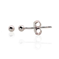 Серебряные серьги-пуссеты, 0.4 g, Серебро 925 проба, родий (покрытие)