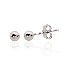 Серебряные серьги-пуссеты, 0.6 g, Серебро 925 проба, родий (покрытие)