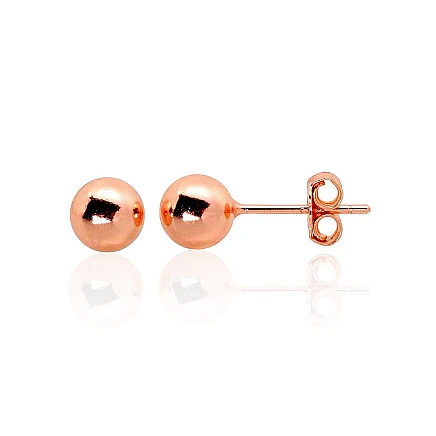 stud,  - Silver stud earrings, 1.2 g, Silver 925 fineness, red gold (Plating)