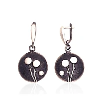 Silver earrings, 8.4 g, Silver 925 fineness, oxide (Plating), Fresh-water Pearl